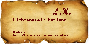 Lichtenstein Mariann névjegykártya